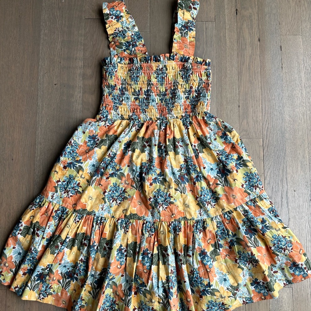 Abercrombie Smocked Floral Babydoll Mini Dress, Size Small